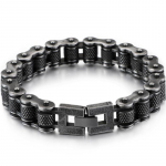 Retro roostevabast terasest mootorratta kett meeste k&auml;ev&otilde;ru 13 mm lai rock and roll meeste k&auml;ev&otilde;rud, meeste ehted Mannen k&auml;epael 21CM must