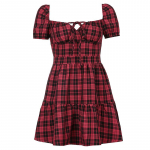 Y2K gooti ruuduline A-Line naiste minikleidid Grunge Punk Bandage Skinny Emo peokleit l&uuml;hikeste varrukatega suvised t&auml;navar&otilde;ivad M punane