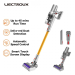 LIECTROUX I10 juhtmeta pihupulgatolmuimeja, nutikas tolmuandur, automaatne kiiruse reguleerimine, LED-puuteekraan, 27 kpa, 4-&uuml;hes juhtmevaba tolmuimeja lemmikloomadele hall