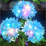 P&auml;ikeseenergia aiavalgustid v&auml;litingimustes, p&auml;ikeseenergialilledega valgustid 3 suurendatud hortensia&otilde;iega veekindlad aiahoovi sise&otilde;ue muru jaoks