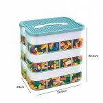 Ehitusploki hoiukast 3-kihiline suure mahutavusega puslem&auml;nguasjad Salastatud korraldajakast Laste m&auml;nguasjade osad plokid hoiukonteiner Compartment with inner box 3 layer