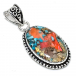 Spiny Oyster Gemstone Handmade 925 Sterling Silver Jewelry Pendant 2.05 n7c59
