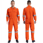 Meeste Unisex puuvillane t&ouml;&ouml;kombinesoon &Uuml;hes t&uuml;kis kombinesoon, tolmukindel t&ouml;&ouml;koja vormiriietus Dungarees mitme taskuga kombinesoonid t&ouml;&ouml;riided 5XL oranž