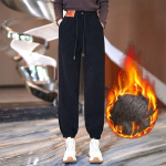 Naiste Talvised Pl&uuml;&uuml;sist Paks Sooja Voodriga P&uuml;ksid Laia S&auml;&auml;rega Vabaaja Spordip&uuml;ksid Sweatpants Joggers XXXXL must