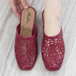 Moodsad sandaalid ja sussid naiste suvised Baotou paksu kontsaga rannas libisemiskindlad laisad pooleldi lohisevad paksu tallaga t&otilde;stvad sussid v&auml;liskandmiseks 36 punane