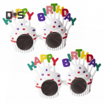 2 tk S&uuml;nnip&auml;evaprillid V&auml;rvilised tassikoogi kujulised korduvkasutatavad tugevad hinged Kerged unisex dekoratiivsed peofotod s&uuml;nnip&auml;evaprillid valge