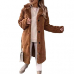 Naiste talvejope Paks fliisist lahtik&auml;iv krae, pikad varrukad, n&ouml;&ouml;bid allapoole &uuml;hev&auml;rviline keskmise pikkusega kuumust hoidev v&auml;lismantel L khaki