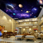 3D Purple Fantasy Galaxy seinamaal T&auml;histaeva ruum Elutoa magamistoa lae seniidi seinamaaling 200 cm(W) x 140 cm(H)