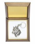 Siberian Husky, Chukcha - Silver-plated pendant with a dog in a decorative box, handbag decoration, backpack pendant by Art-Dog brand h&otilde;be