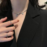 Vintage Hiphop 925 Sterling Silver Crystal Star Charm Ripats Kaelakee Naistele Pulma Ehted Kaela kaelarihm Dz530