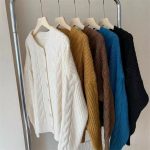 S&uuml;gis Pikkade varrukatega Lihtne Kootud Kampsun Mantel Naised Talveriided Mood Vaba Naine Kampsun Jakk N&ouml;&ouml;pidega &Uuml;mar kaelus Soojad Kampsunid Uus 24940 One Size ingver