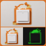 Helendav loomal&uuml;liti kleebis Multifilmi kleebis Pimedas helendav luminofoorkaunistus Panda l&uuml;liti kleebis Kodu lastetoa sisustus oranž