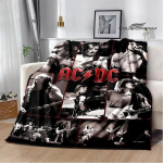 Rockb&auml;nd AC/DC retrotr&uuml;kiga flanellist soe pleed piknikutekk voodikate viskepleed voodipesu S&uuml;nnip&auml;evakink 40x50in