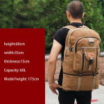 Suure mahutavusega paksendatud l&otilde;uendist seljakott v&auml;listingimustes matkamiseks, meeste ja naiste reisiseljakott 60L pruun