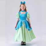 T&uuml;drukud Kaunitar Printsess Kleit Roosa Sinine Cosplay Kost&uuml;&uuml;m Pikad Kleidid Riietus Etenduspidu S&uuml;nnip&auml;ev Halloweeni j&otilde;ulukleit Lapsed 140