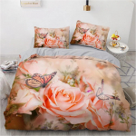 Luksuslik 3D voodipesukomplekt Euroopa kaheinimesevoodi jaoks Tekikottide komplekt Voodipesu Mugav tekk/tekikott Voodikomplekt P&otilde;hjamaade v&auml;rv 135x200cm 2pcs