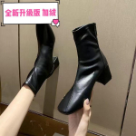 Luksuslikud l&uuml;hikesed saapad naistele Euroopas ja Ameerikas 2024. aasta uued kevadised ja s&uuml;gisesed &uuml;he saapad keskmise kontsaga &otilde;hukesed k&otilde;rge kontsaga l&uuml;hikesed saapad 35