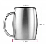 420 ml isoleeritud roostevabast terasest kohvikruus kaane ja k&auml;epidemega, BPA-vaba lekkekindla kaanega, kaheseinalised matkakohvikruusid 420ml