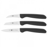 Coffret de 3 couteaux &agrave; l&eacute;gumes Zwilling - Lames Friodur - Acier inoxydable et carbone - Manche ergonomique noir