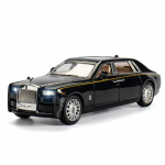 1/24 Sulamist Valatud Rolls-Royce Phantom Mudel M&auml;nguauto Simulatsioonheli ja valgusega T&otilde;mmatav Tagasi Kogumis M&auml;nguasjad S&otilde;iduk Lastele Kingitused must