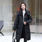 Talvised pikad mantlid naistele, kapuutsiga moekas paks soe naiste parka, Korea stiilis talvejakk XXXXL must