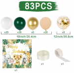 Džungli &otilde;hupallide taustakomplekt Roheline &otilde;hupallikaar Safari s&uuml;nnip&auml;evapeo dekoratsioon Lapsed Beebipidu Metsik &Uuml;ks Lateks&otilde;hupall as picture