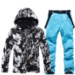 Suusakost&uuml;&uuml;m meestele Kapuutsiga suusajope ja p&uuml;kste komplektid Veekindel tuulekindel lumekost&uuml;&uuml;m Meeste soojustatud soe talv v&auml;ljas lumemantel Suusa lumelaua &uuml;likond tops XL/pants XXL