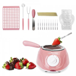 &Scaron;okolaadi Sulatusn&otilde;u &Scaron;okolaadi Sulataja Kuum &Scaron;okolaadi Valmistaja Spaatliga Vormid 10 Puidust Pulka US Plug roosa