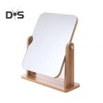 360 kraadi p&ouml;&ouml;ratav puidust alusega meigipeegel, selge selgusega meeste naiste lauaarvuti tualettpeegel, kaasaskantav reisiristk&uuml;likukujuline kosmeetiline peegel S