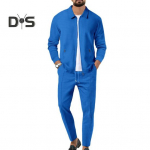 2 tk/komplekt Meeste riietus rev, pikkade varrukatega t&otilde;mblukuga mantel elastne v&ouml;&ouml;koht reguleeritava n&ouml;&ouml;riga pikkade p&uuml;kste komplekt M must