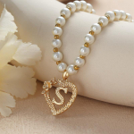 Vintage Lillelised T&auml;hed S&uuml;damega Ripats Kaelakeed Naistele Luksuslikud Imitatsioonp&auml;rlitega Kaelakeed Korea Ehted Kingitused S