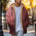 Men's thick zipper pocket jacket with pockets inserted into cotton jacket M