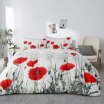 Lilleline tekikott moonidega Elavad kroonlehed Pungad Pastoraalne puhtus Looduskujundus Dekoratiivsed voodiriided Punane Roheline naistele t&auml;iskasvanutele 135x200cm 2pcs