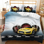 Autov&otilde;idus&otilde;it 3D Tekikotikomplekt King Queen Double Twin &Uuml;hekohaline Suurus Voodipesukomplekt 70x133cm 2pcs