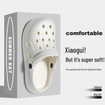 Meeste suvised aukudega kingad, paksu tallaga poolkinnise varbaga sandaalid, libisemiskindlad rannapl&auml;tud paaridele Size 38-39 valge