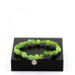 Pierres et Min&eacute;raux. Bracelet P&eacute;ridot de Myanmar (Birmanie) + Perles P&eacute;ridot 8 mm. Fabriqu&eacute; en France.