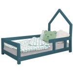Lit cabane enfant POPPI 80 x 160 vert p&eacute;trole 1