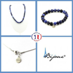Pierres et Min&eacute;raux. Parure bijoux Bracelet Collier Perles Sodalite 8 mm. Chaine en acier Taille personnalisable.