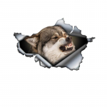 Angry Wolf 3D autokleebis, l&otilde;bus veekindel kleebis autodele, veoautodele, mootorratastele, seintele, akendele, PVC materjalile 15cm-Longest Side