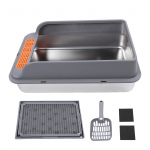 Eriti suur kassiliivakast suure mahutavusega roostevabast terasest pritsmekindel avatud &uuml;laosaga lihtne puhastada jaoks XL tumehall v&auml;rv