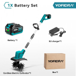 YOFIDRA Harjadeta Elektriline Aiafrees Kultivaator Muruniiduk Mullakultiveerimiseks Aiat&ouml;&ouml;riist Sobib Makita 18V Akupesadega 1*388VF EU Plug