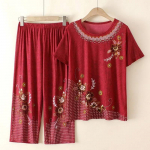 Naiste &uuml;likond, 2 tk, komplekt, puuvillane T-s&auml;rk ja p&uuml;ksid, puuvillased &uuml;lisuured vaba vabaaja &uuml;likond, kaheosalised p&uuml;ksid XXXXXL