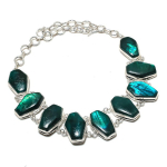Natural Green Labradorite Gemstone 925 Sterling Silver Jewelry Necklace 18 v1z61
