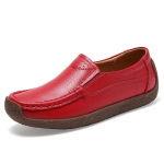 Ehtne Nahk Naiste Vabaaja Jalan&otilde;ud Vabaaja Tossud Naiste Luksusbr&auml;ndi Slip-on Loaferid Naiste Pehmed Mokassiinid Zapatos De Mujer 35 punane