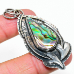 Abalone Shell Handmade 925 Sterling Silver Jewelry Pendant 2.68 n5w49