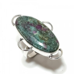 Ruby in Fuchsite Handmade 925 Sterling Silver Jewelry Ring Size 7 n1n26