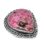 Pink Thulite Handmade 925 Sterling Silver Jewelry Ring Size 10 i9y68