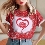 Naiste lai &uuml;mara kaelusega s&otilde;brap&auml;eva armastuse tr&uuml;kiga l&uuml;hikeste varrukatega T-s&auml;rk topp L