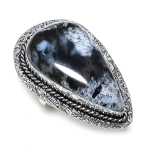 Dendrite Opal Handmade 925 Sterling Silver Jewelry Ring Size 10 d6d22