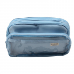 Stiilne &uuml;hev&auml;rviline pliiatsi&uuml;mbris Lihtne l&auml;bipaistev pliiatsikott, suure mahutavusega kirjatarvete organiseerimiskott Koolitarbed One Size sinine